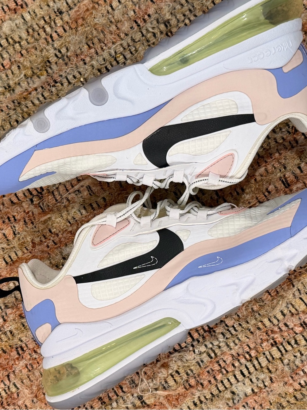 Nike Women’s White Athletic Sneakers with Pastel Pink & Lavender Accents